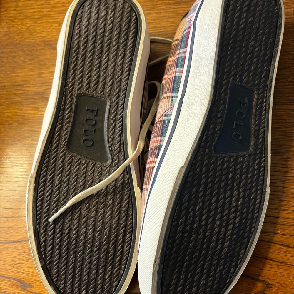 Madras plaid thorton 3 sneaker by Polo size 10.5 - Picture 5 of 6